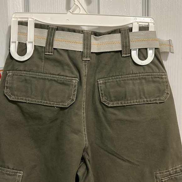Nevada Boys Pants, SZ 8 100 % Cotton Army Green with Belt NWT - Picture 7 of 7